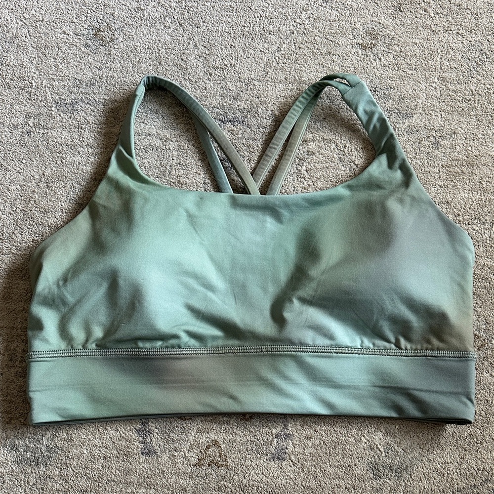 Lululemon Energy Longline Bra, size 12, light green dyed, NWT